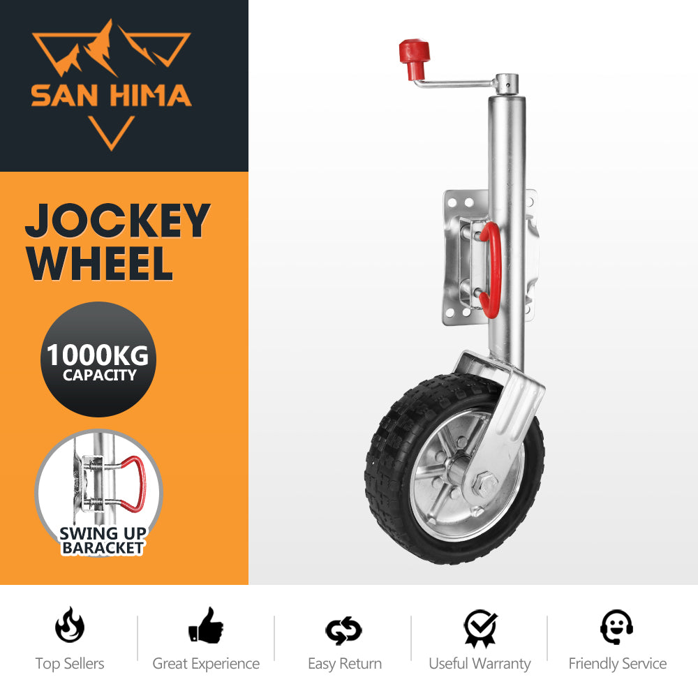 Jockey Wheel 10" Inch Swing Up Rubber Wheel 1000kg Caravan Boat Trailer - Sunyee