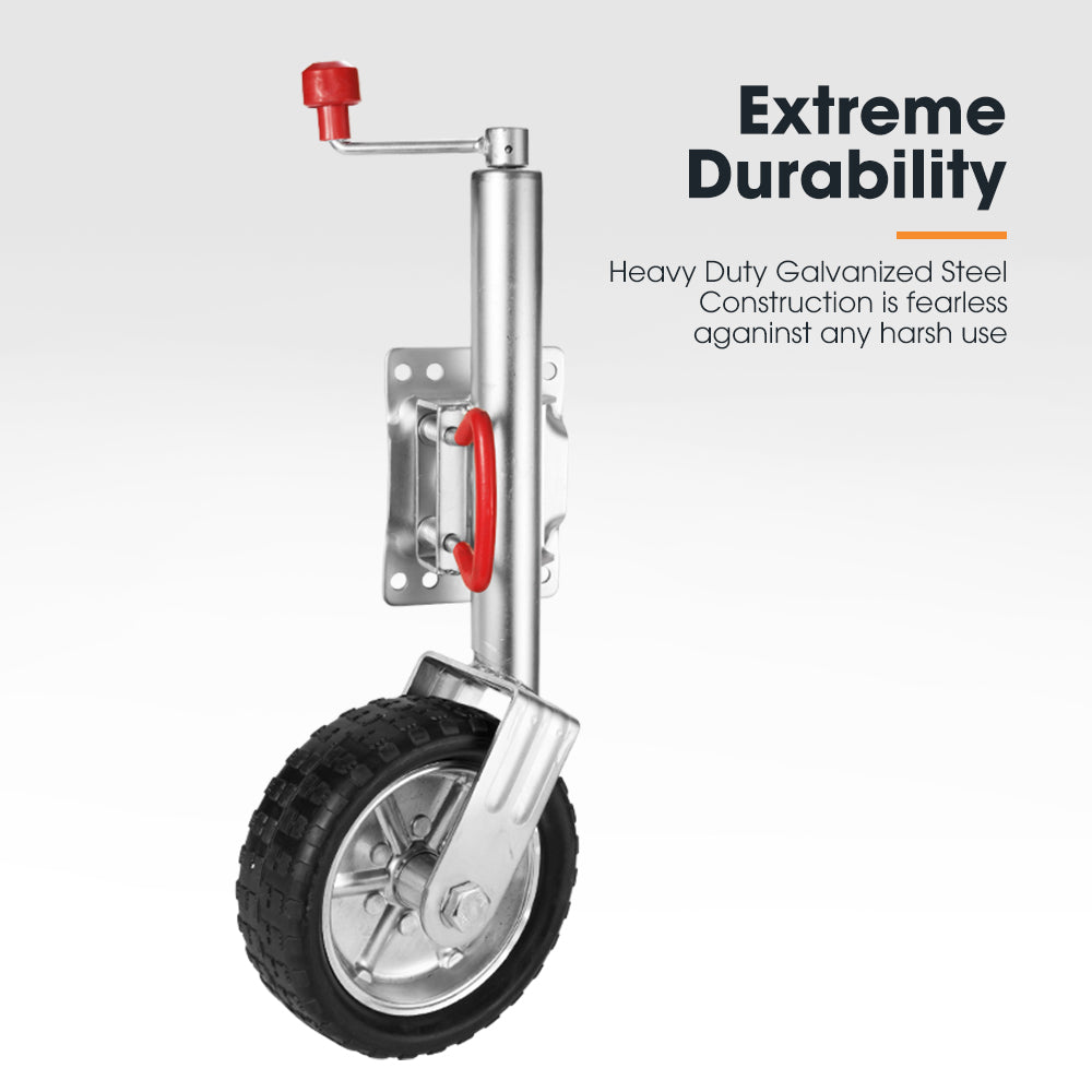Jockey Wheel 10" Inch Swing Up Rubber Wheel 1000kg Caravan Boat Trailer - Sunyee