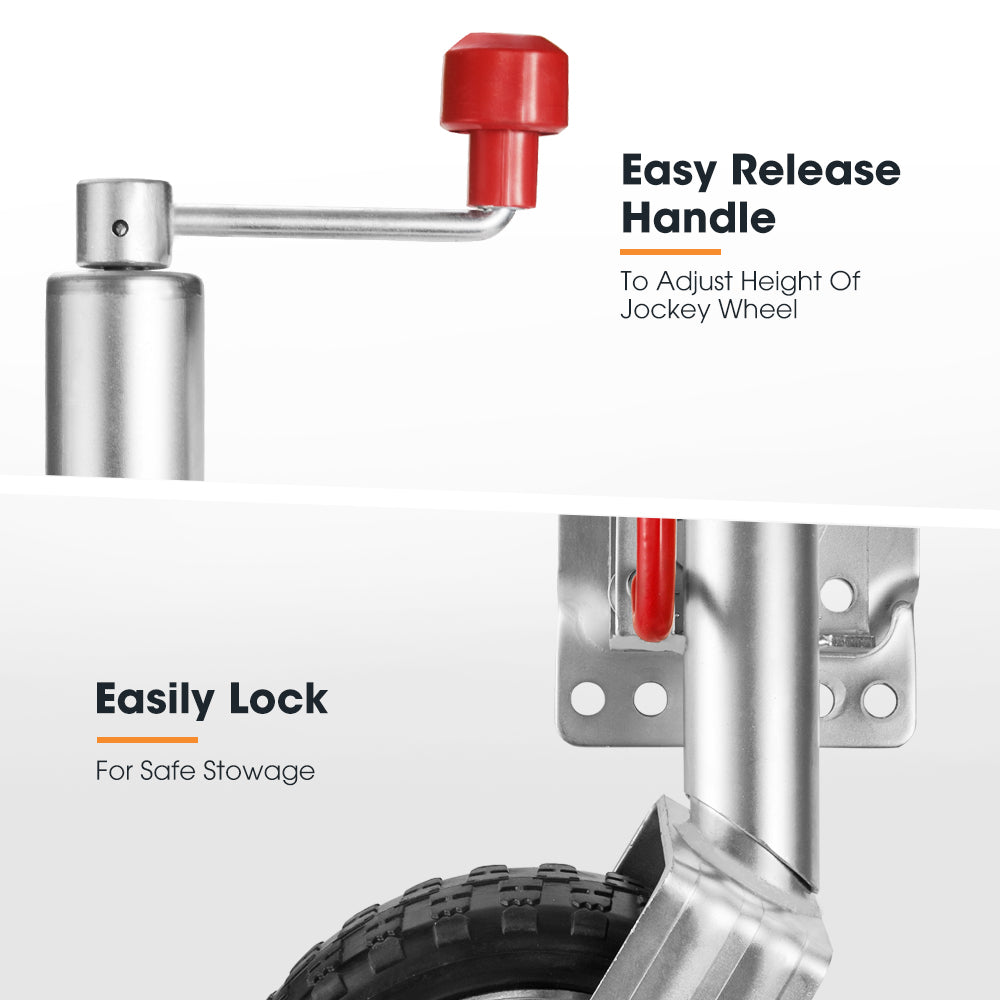 Jockey Wheel 10" Inch Swing Up Rubber Wheel 1000kg Caravan Boat Trailer - Sunyee