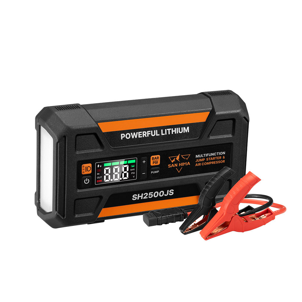 San Hima Jump Starter With Air Compressor 2500A Portable 12V Power Bank Pack - Sunyee