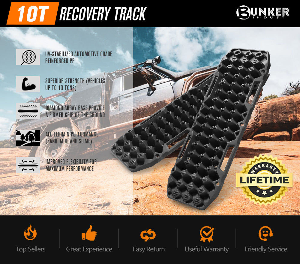 BUNKER INDUST Pair 10T Recovery Tracks Black - Sunyee