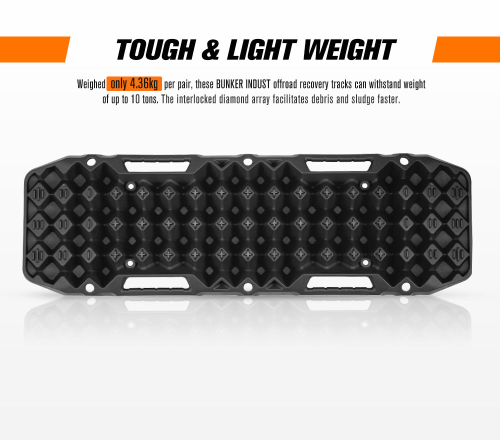 BUNKER INDUST Pair 10T Recovery Tracks Black - Sunyee