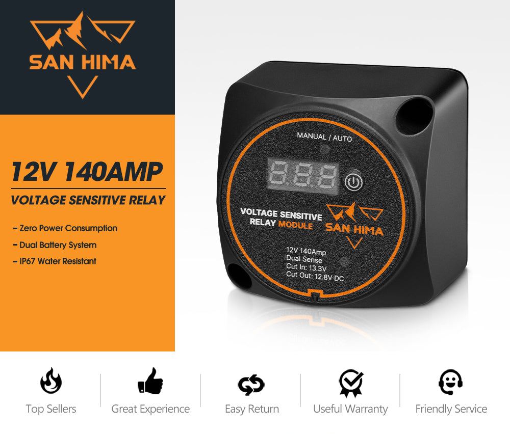 San Hima Voltage Sensitive Relay 12V VSR 140A Dual Battery System - Sunyee