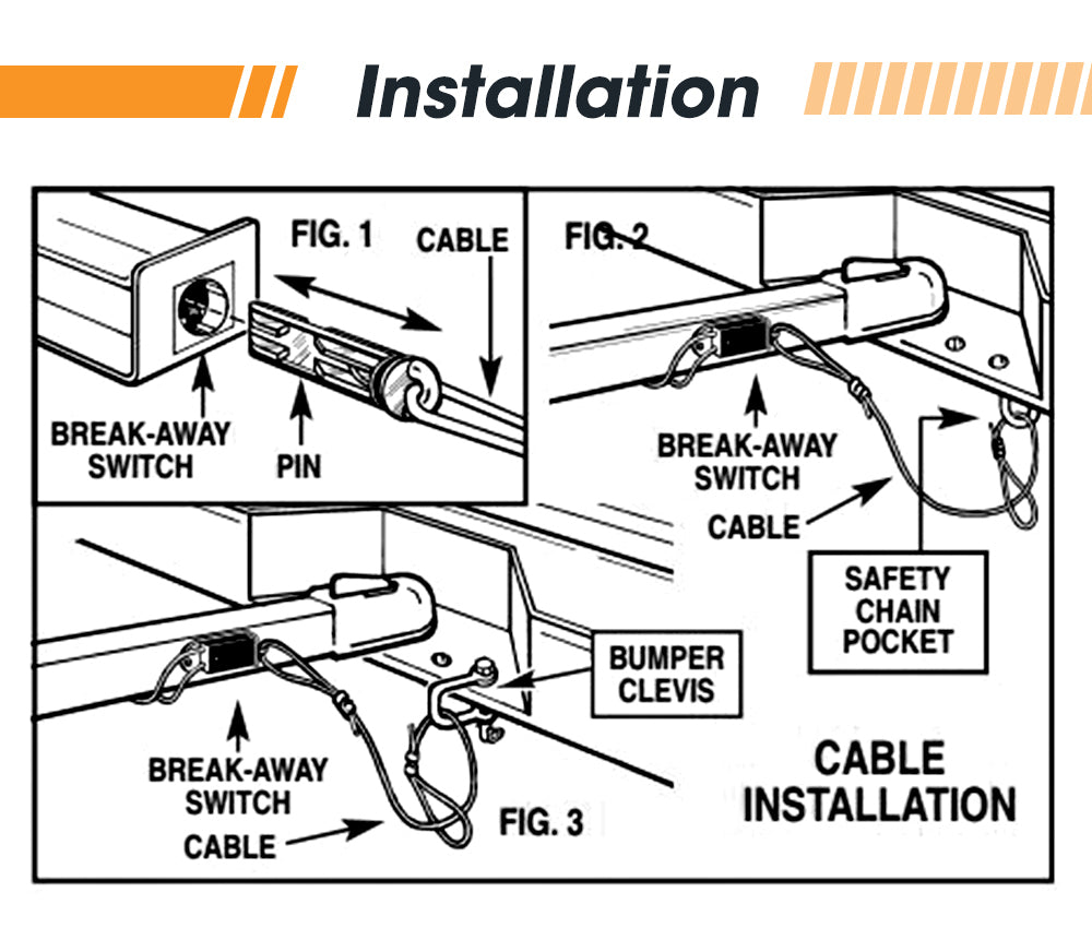 Break Away System with Battery& Switch Trailer Float Boat Electric Breakaway - Sunyee