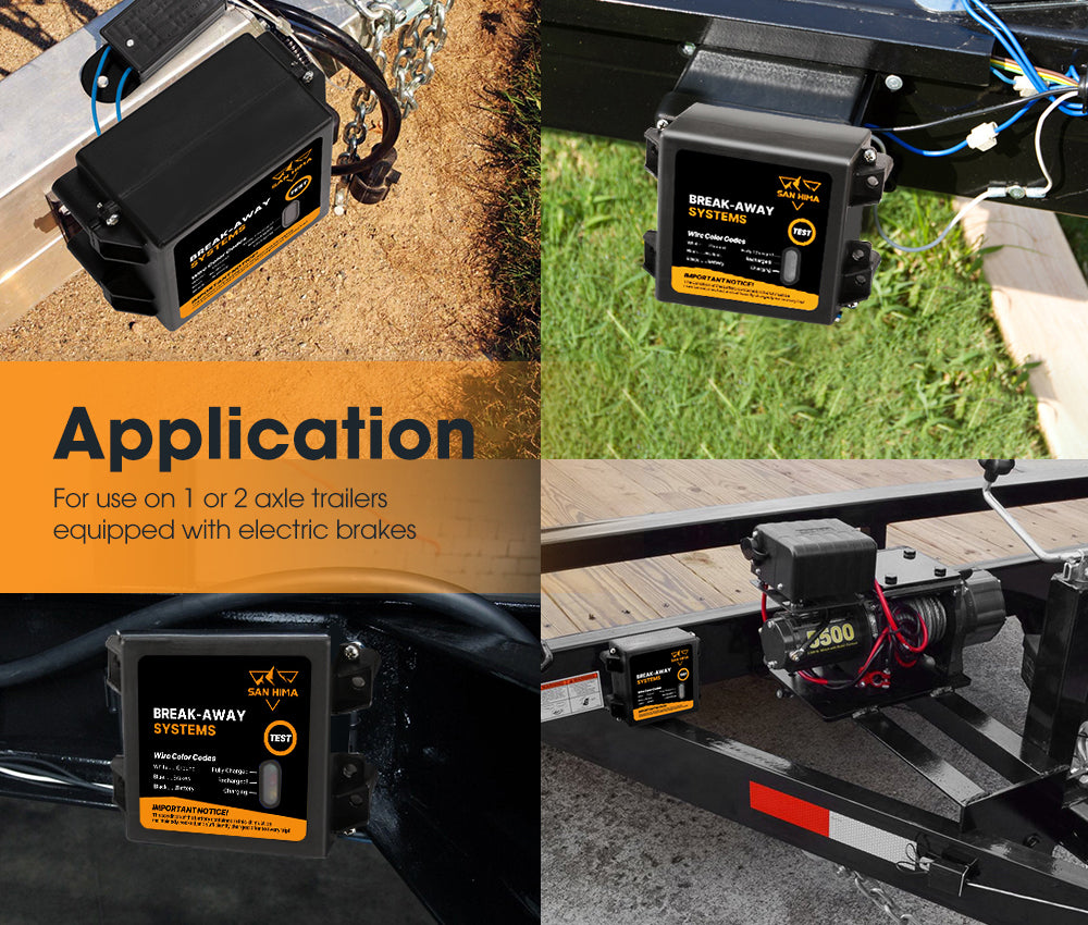 Break Away System with Battery& Switch Trailer Float Boat Electric Breakaway - Sunyee