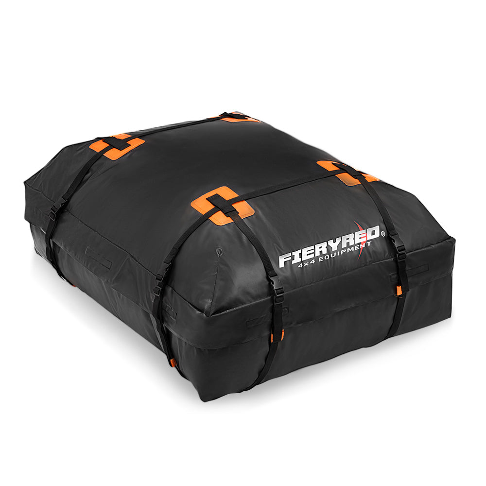 Fieryred Waterproof Car Roof Cargo Bag Luggage Storage 15 Cubic Feet Travel 4WD - Sunyee