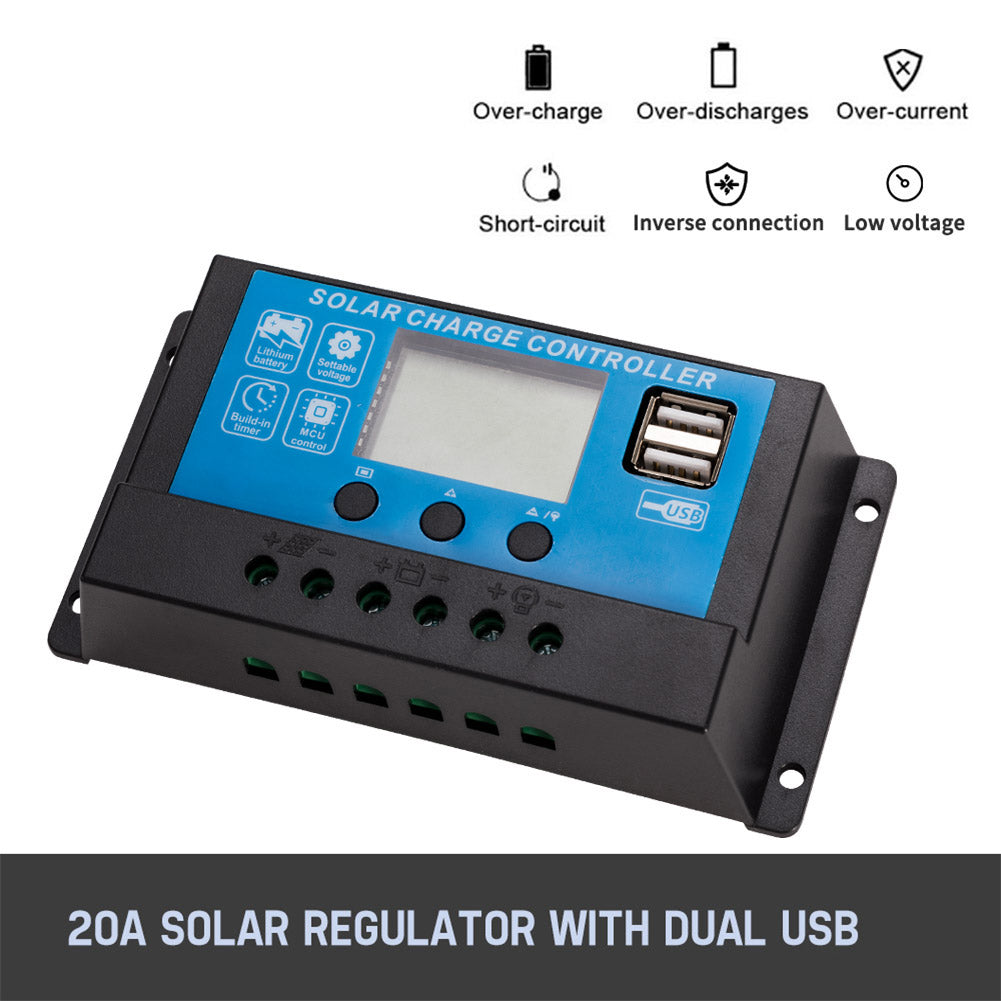 Mobi 350W Fixed Solar Panel Mono Cell With 20A 12V 24V PWM Regulator USB - Sunyee