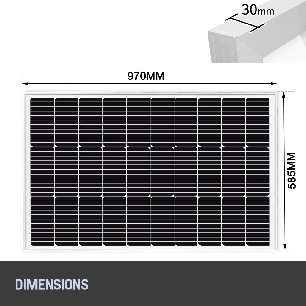 Mobi 12V 250W Solar Panel Kit Mono Fixed Caravan Camping Power Battery Charging