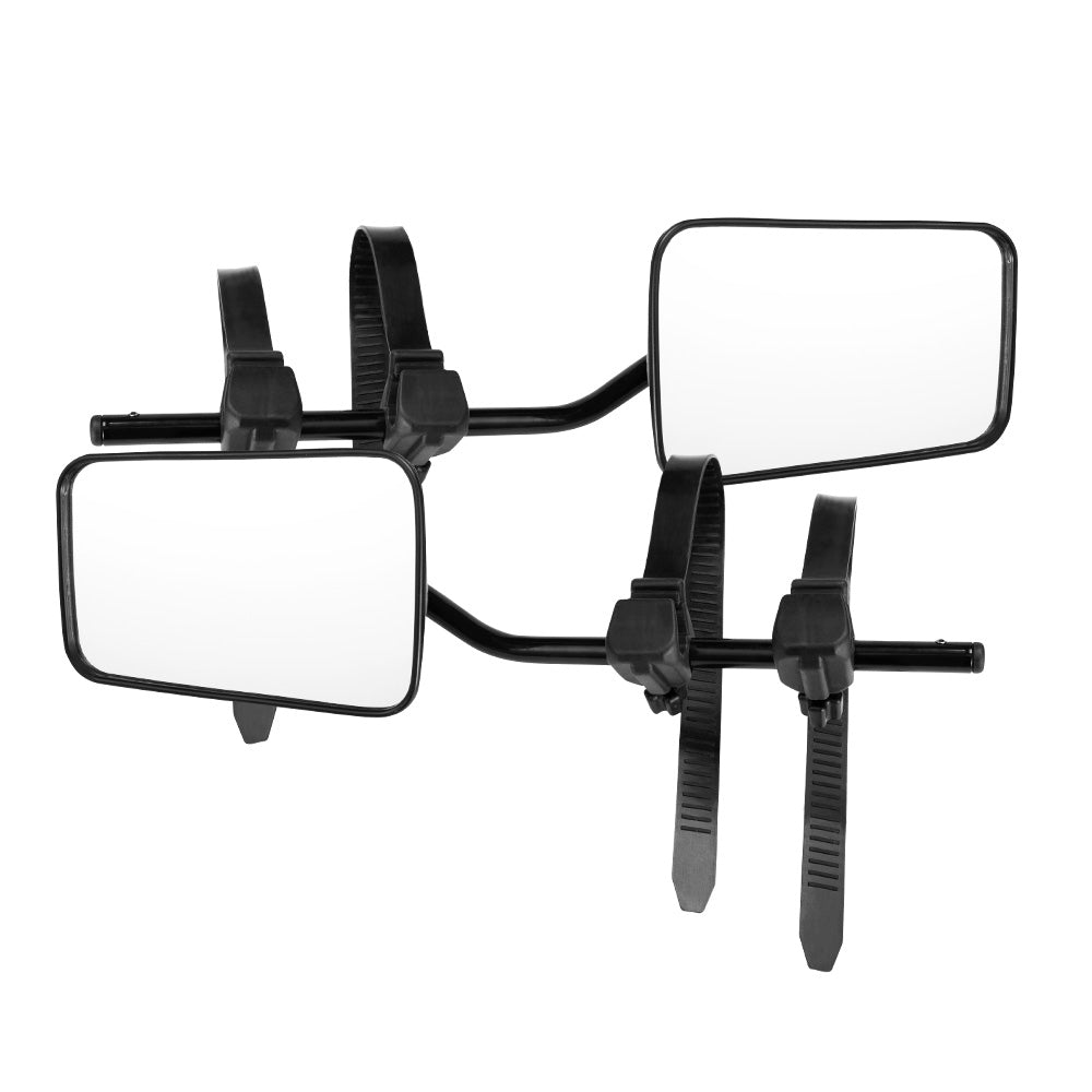 San Hima Pair Towing Mirrors Universal Multi Fit Clamp On 4X4 Caravan Trailer - Sunyee
