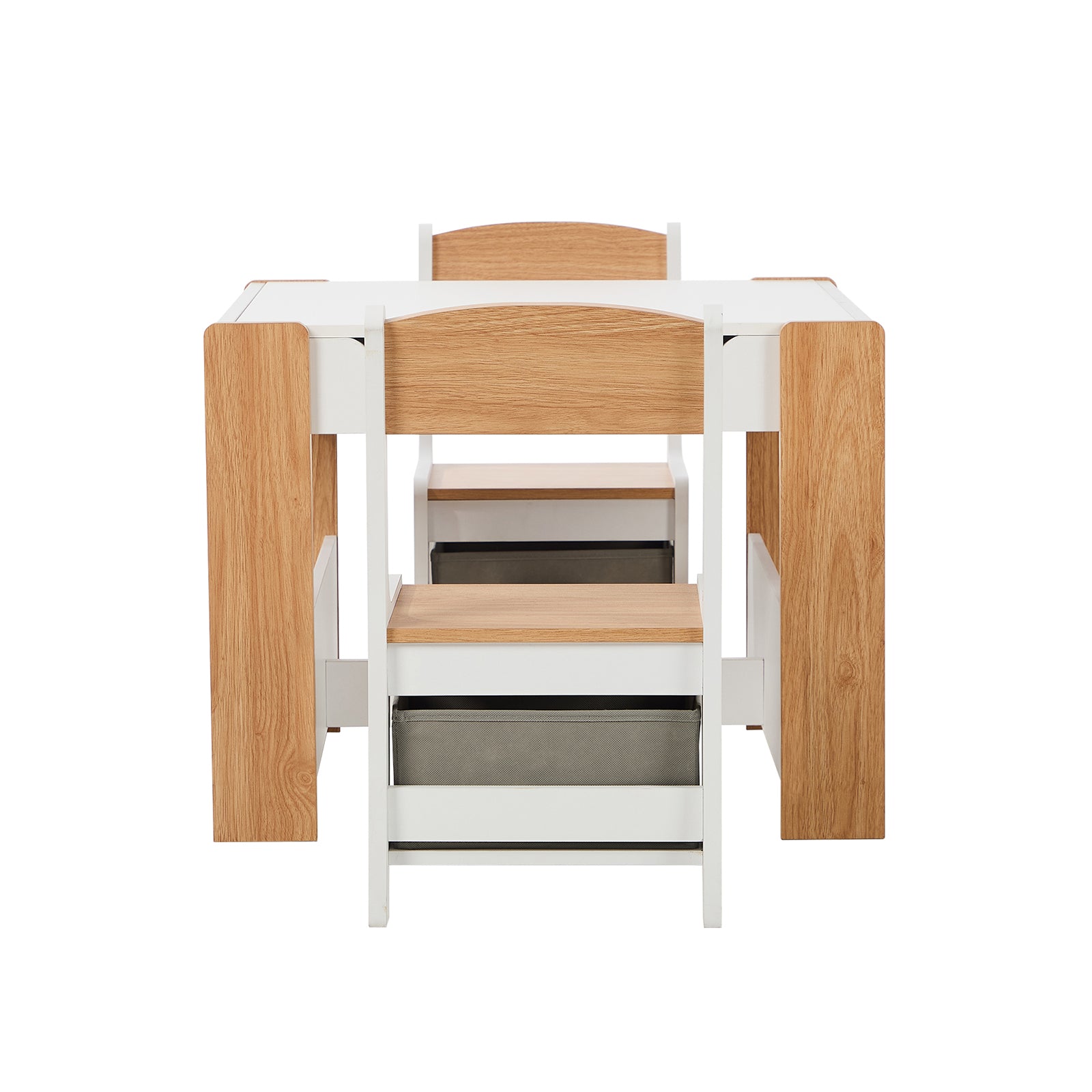 Oikiture Kids Table and Chairs Set Chalkboard Drawing Toys Storage Bookshelf - Sunyee