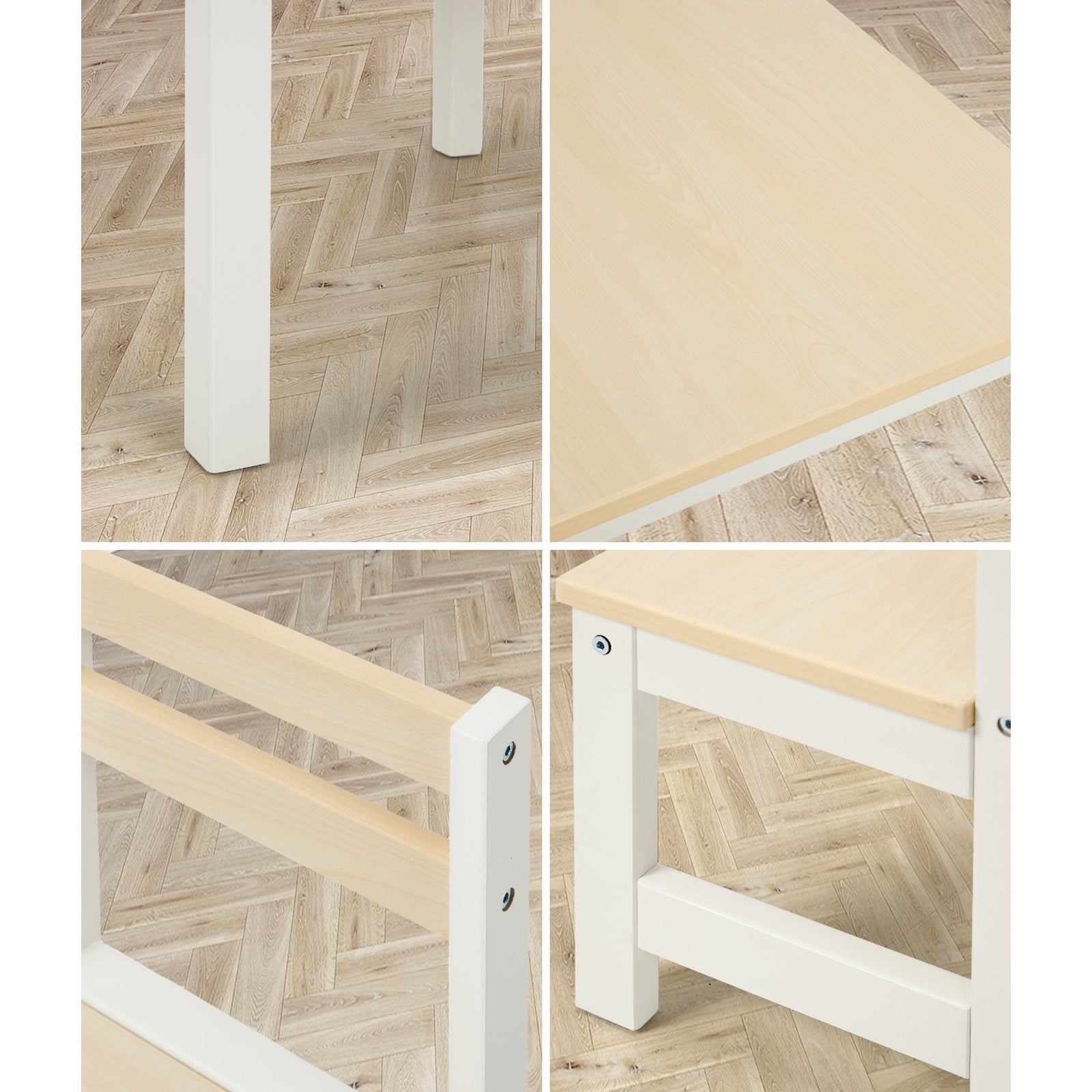 Oikiture Kids Table and Chairs Set Toddler Activity Study Play Desk Natural
