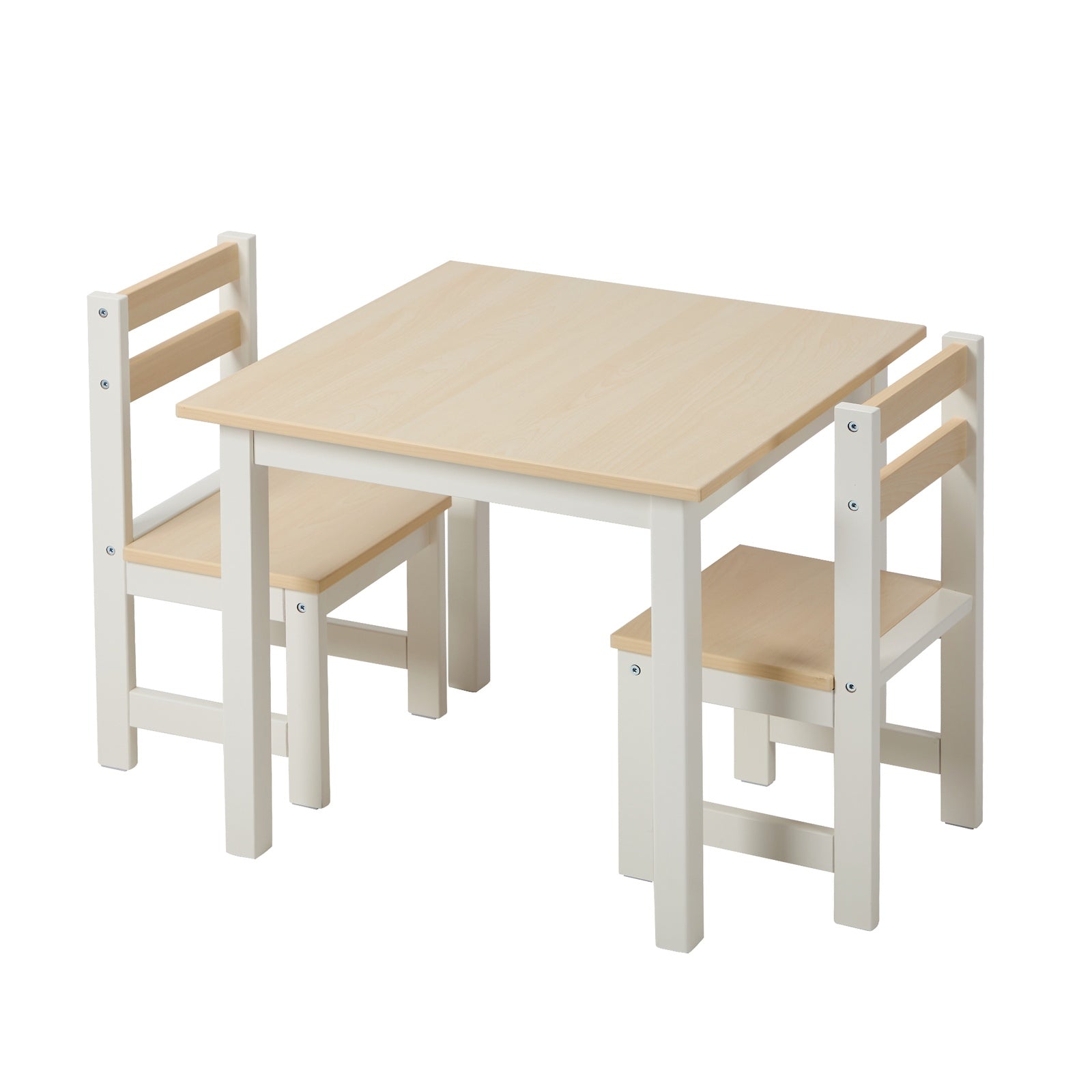 Oikiture Kids Table and Chairs Set Toddler Activity Study Play Desk Natural