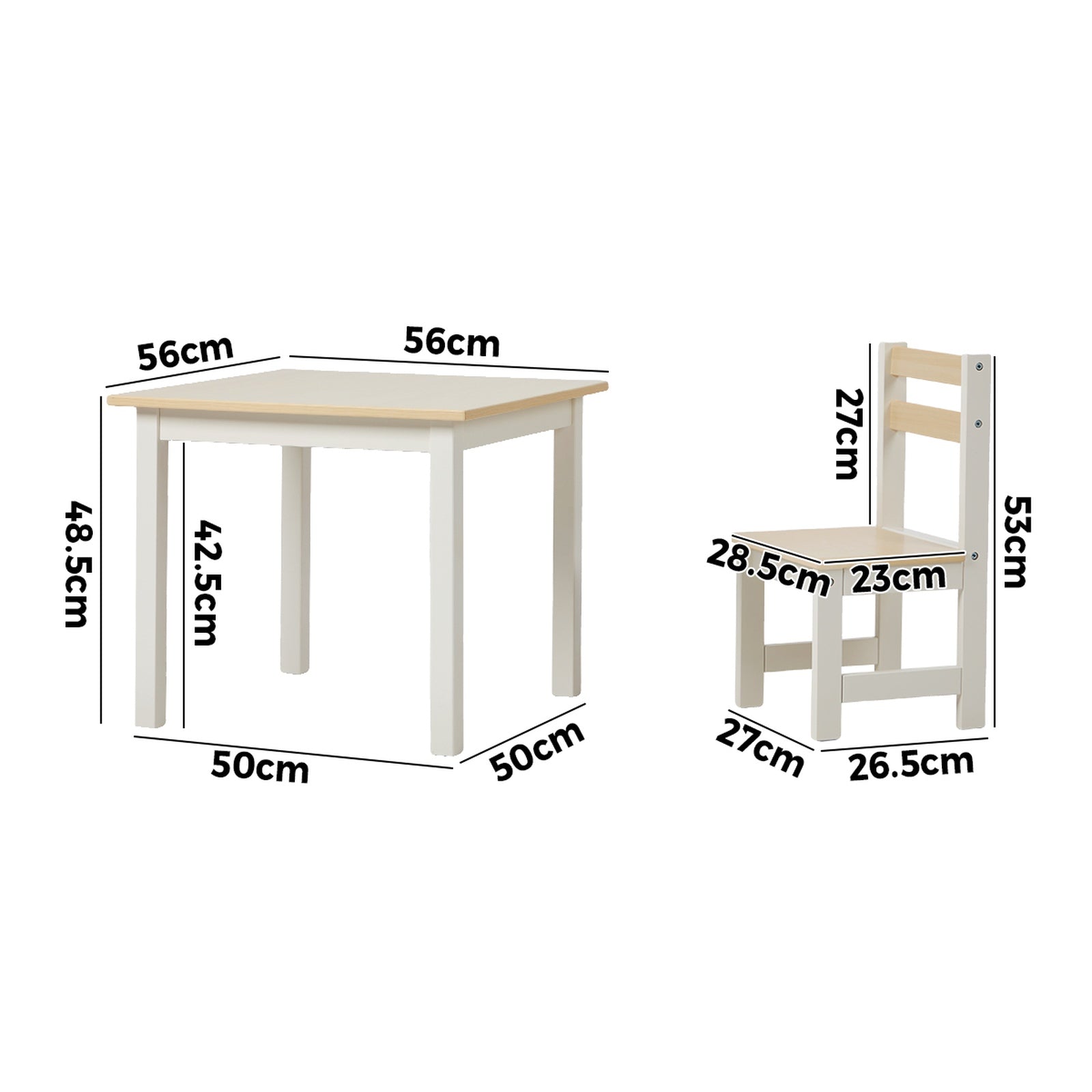 Oikiture Kids Table and Chairs Set Toddler Activity Study Play Desk Natural