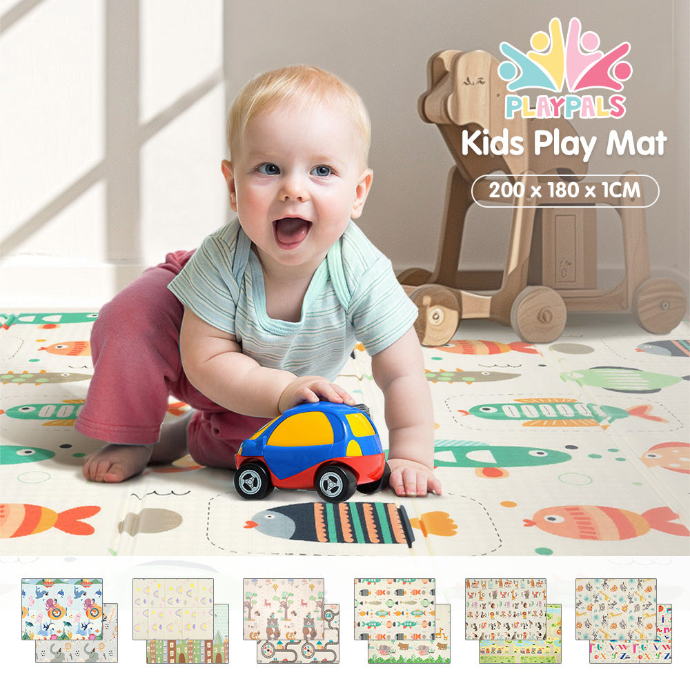 Playpals Kids Play Mat Baby Crawling Double Folding XPE Foam Pad Non-slip Carpet - Sunyee