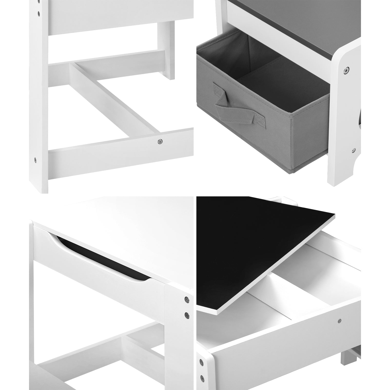 Oikiture Kids Table and Chairs Set Activity Play Study Desk w/ Toys Storage Box - Sunyee