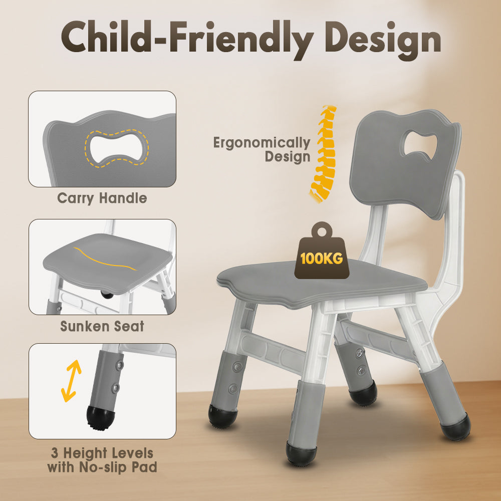 PlayPals Kids Table and Chairs Set Height Adjustable Graffiti Desktop - Sunyee