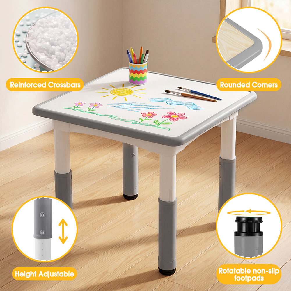 PlayPals Kids Table and Chairs Set Height Adjustable Graffiti Desktop - Sunyee