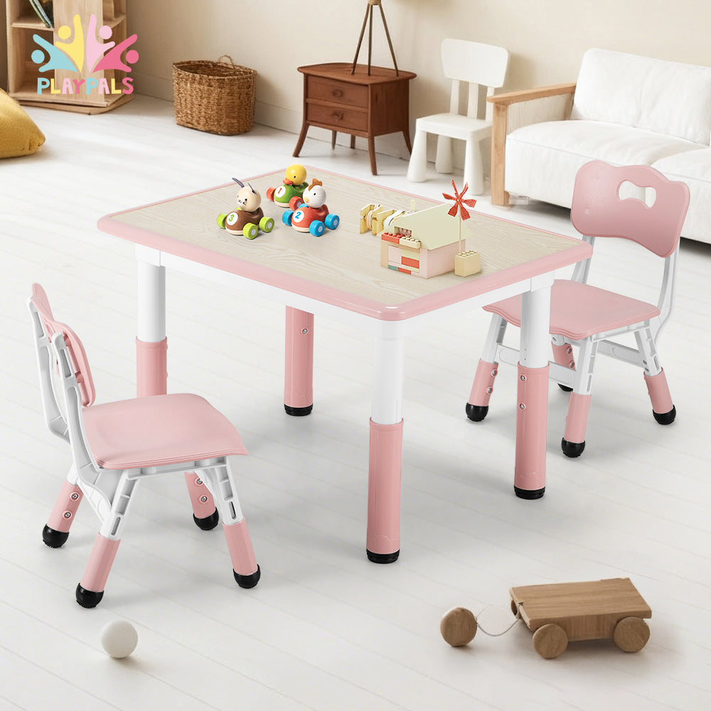 PlayPals Kids Table and Chairs Set Height Adjustable Graffiti Desktop - Sunyee