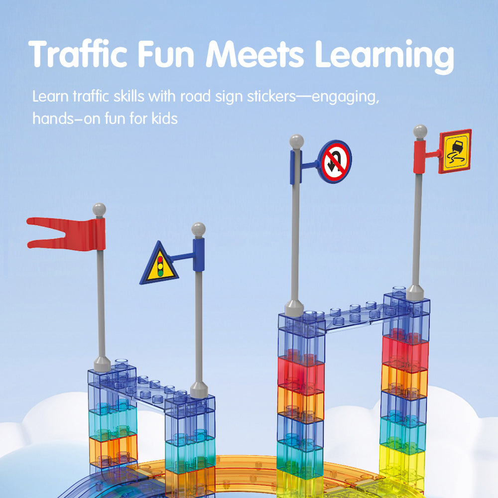 Playpals Railcar Magnetic Tiles Block Educational Toys Child Gift 154/240/348PCS - Sunyee