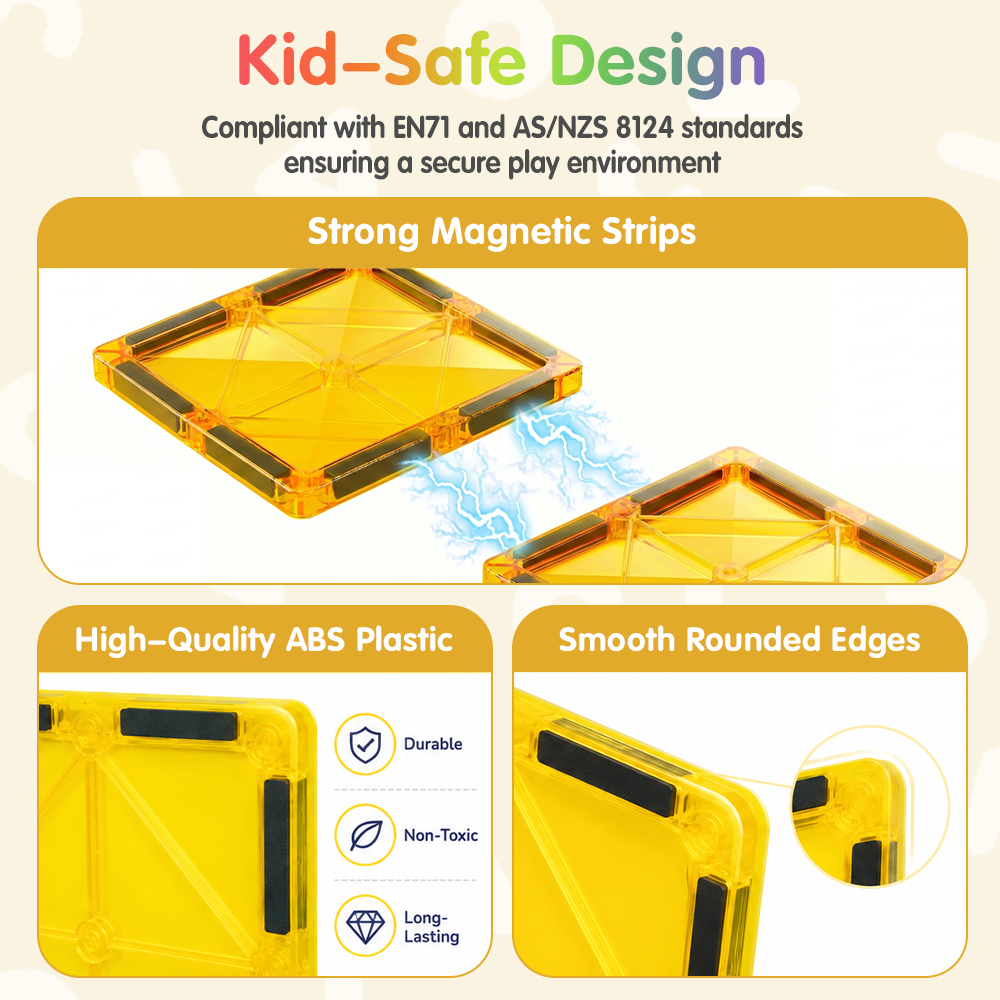 Playpals 158PCS Kids Magnetic Tiles Blocks Building Educational Toys Child Gift - Sunyee