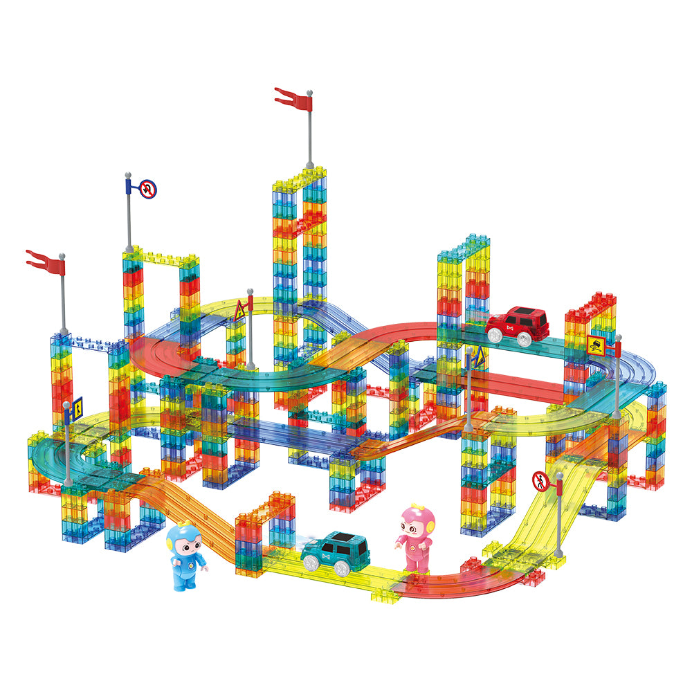 Playpals 348PCS Railcar Magnetic Tiles Blocks Educational Toys Child Gift - Sunyee