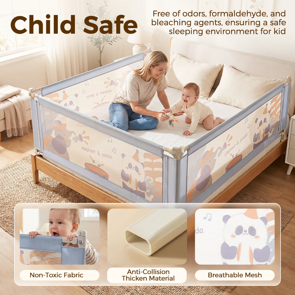 Playpals Baby Bed Rail S/M/L Height Adjustable Kids Safety Toddler Protect