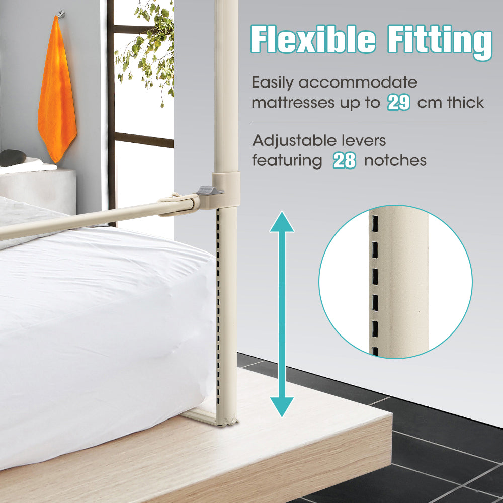 Playpals Baby Bed Rail 180x98CM Height Adjustable Kids Safety Toddler Protect - Sunyee