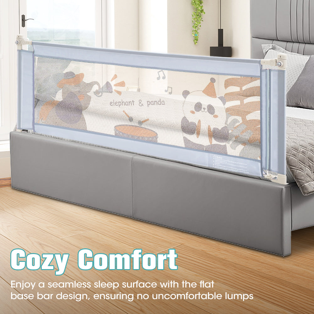 Playpals Baby Bed Rail 150x98CM Height Adjustable Kids Safety Toddler Protect - Sunyee