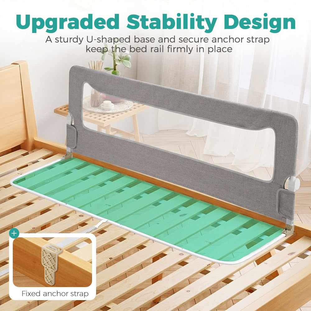 PlayPals Baby Bed Rail 150/180/200CM Cationic Fabric Folding Safety Protect
