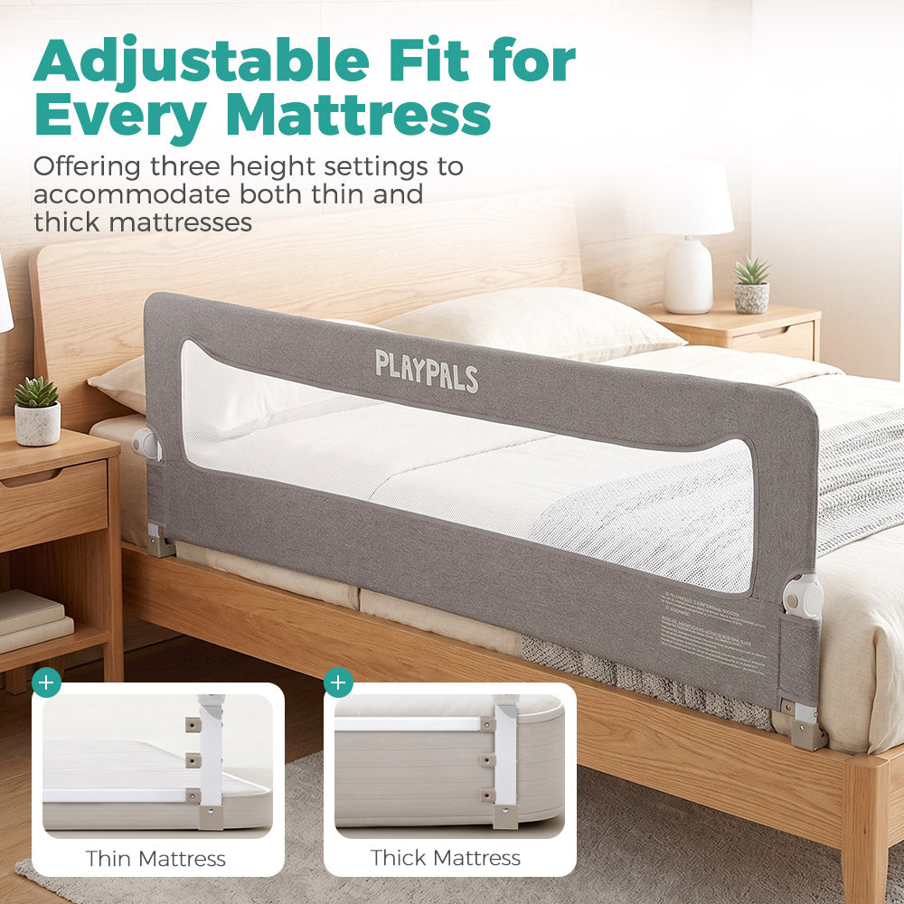 PlayPals Baby Bed Rail 150/180/200CM Cationic Fabric Folding Safety Protect