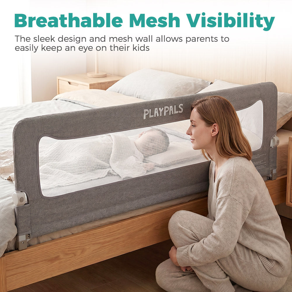 PlayPals Baby Bed Rail 150/180/200CM Cationic Fabric Folding Safety Protect