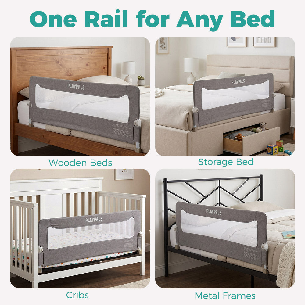 PlayPals Baby Bed Rail 150/180/200CM Cationic Fabric Folding Safety Protect