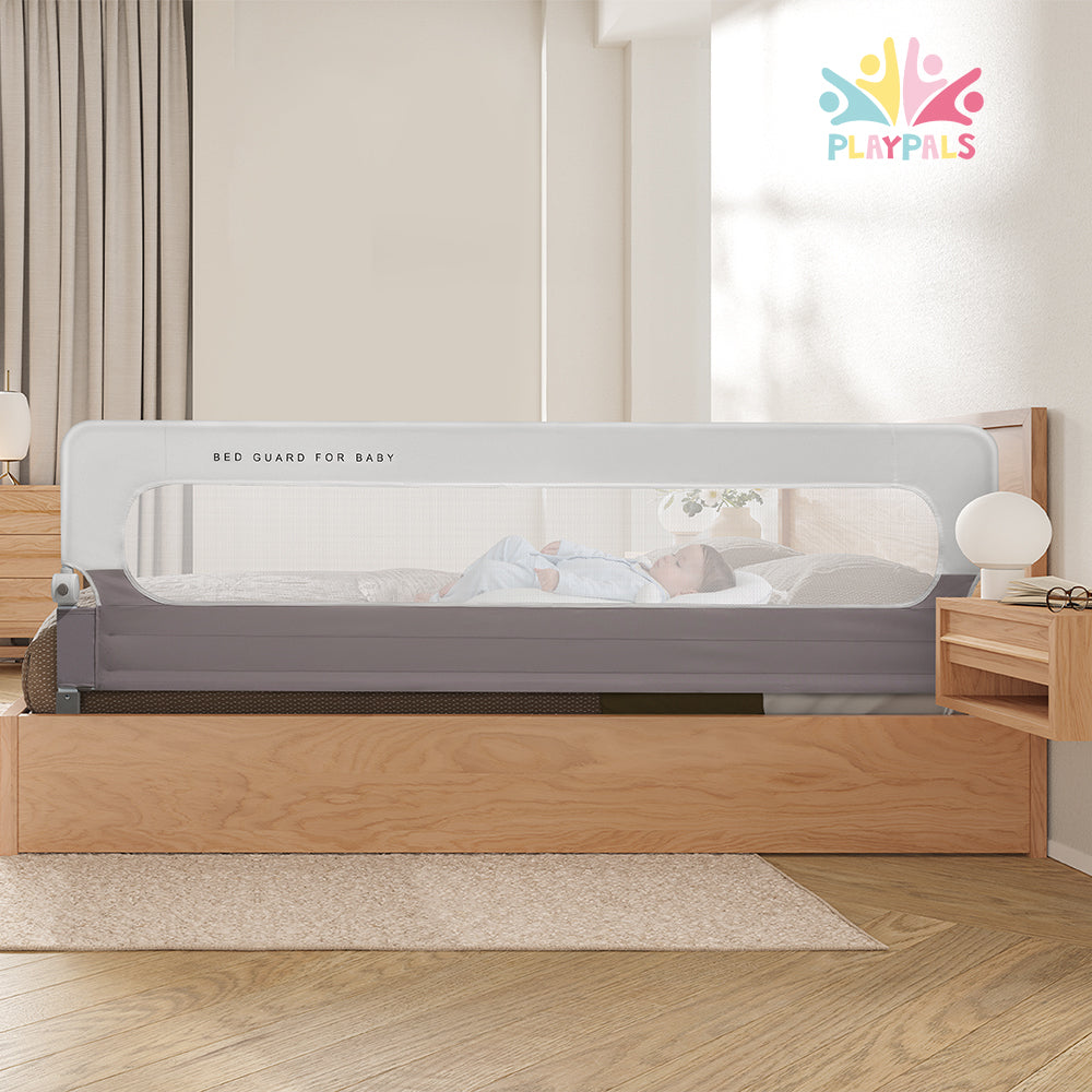 Playpals Baby Bed Rail Adjustable Folding U-Shaped Base Kids Safety Protect - Sunyee