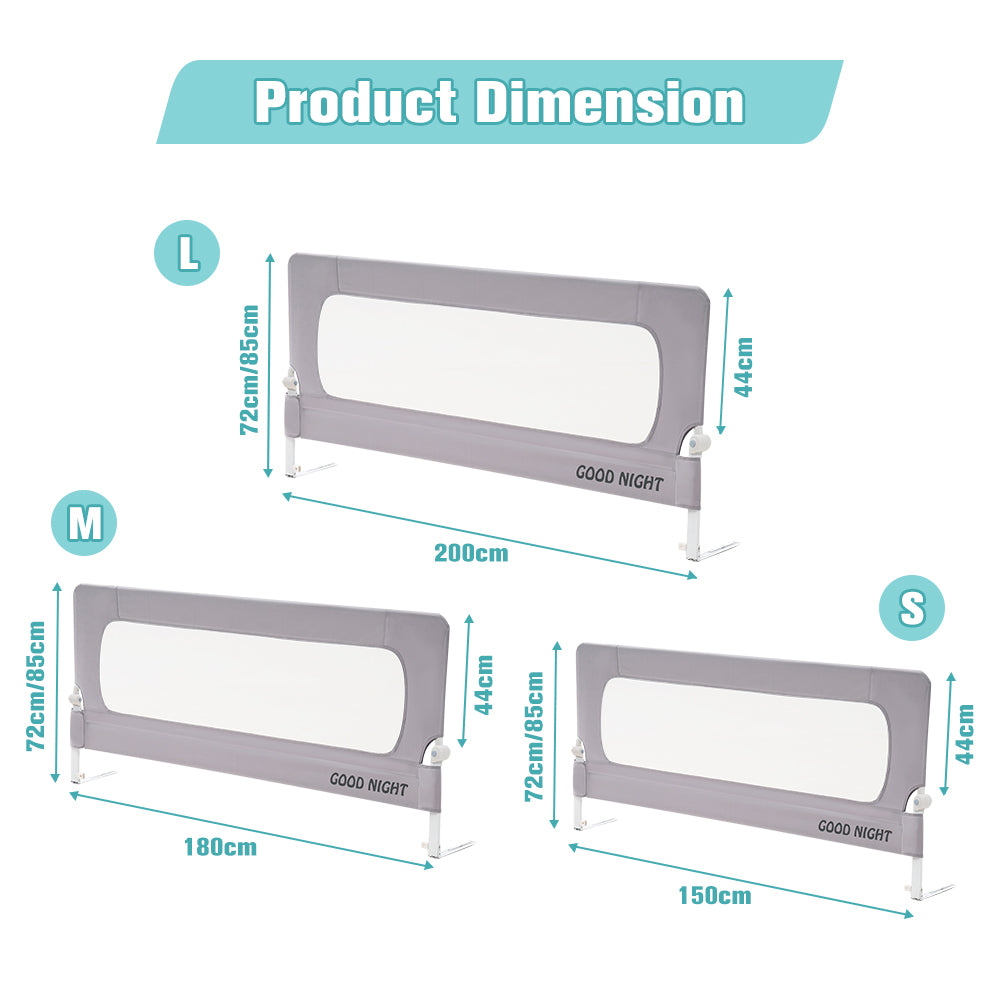 Playpals Baby Bed Rail S/M/L Adjustable Folding Kids Safety Toddler Protect - Sunyee
