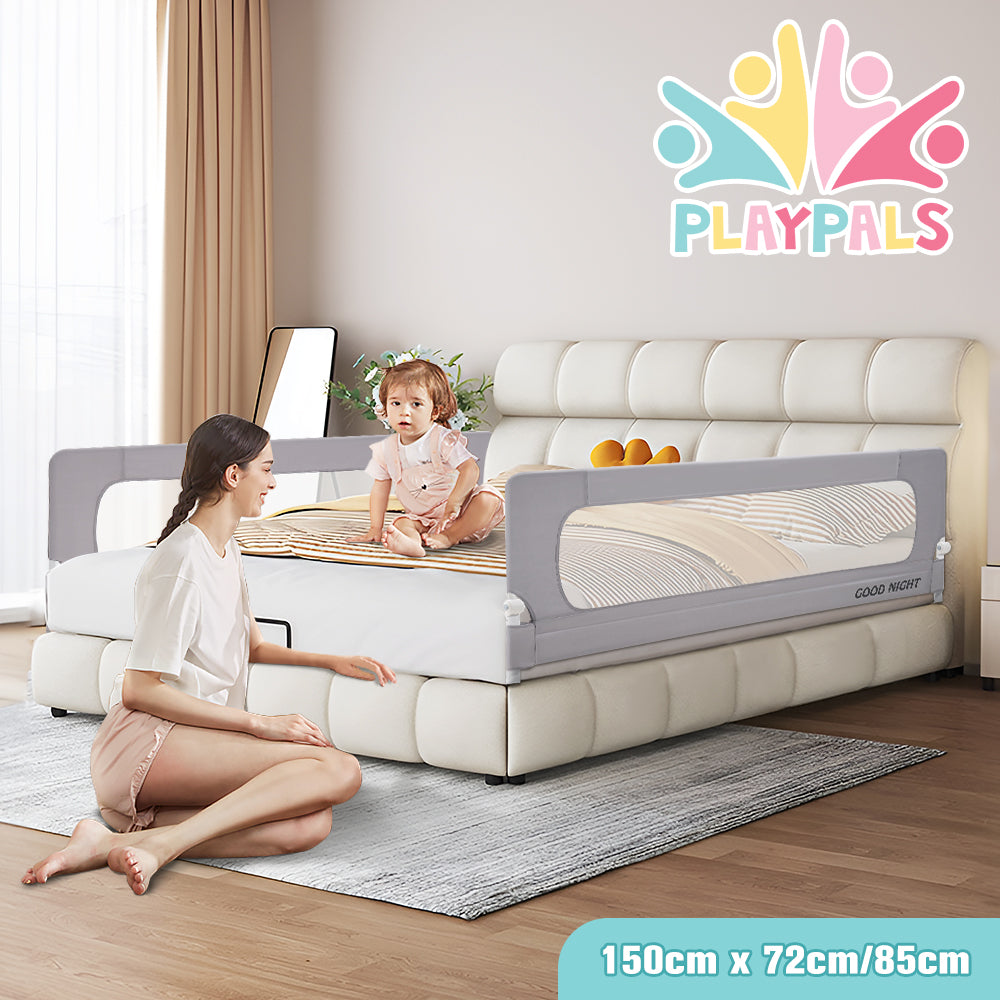 Playpals Baby Bed Rail 150x85CM Adjustable Folding Kids Safety Toddler Protect - Sunyee