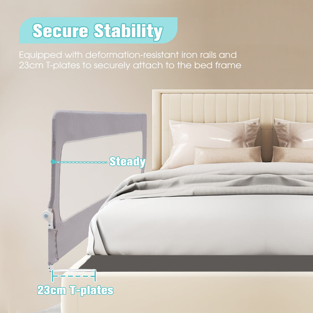 Playpals Baby Bed Rail 150x85CM Adjustable Folding Kids Safety Toddler Protect - Sunyee