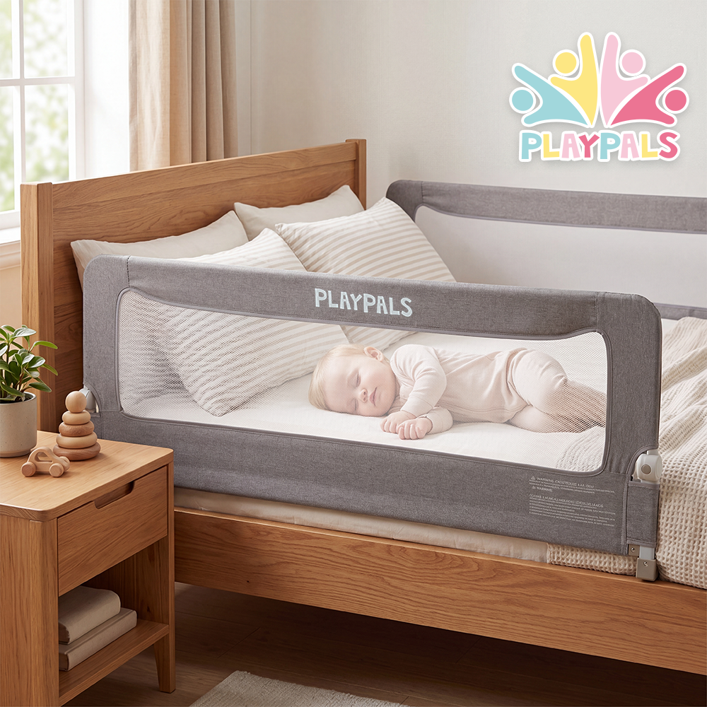 PlayPals Baby Bed Rail 150/180/200CM Cationic Fabric Folding Safety Protect