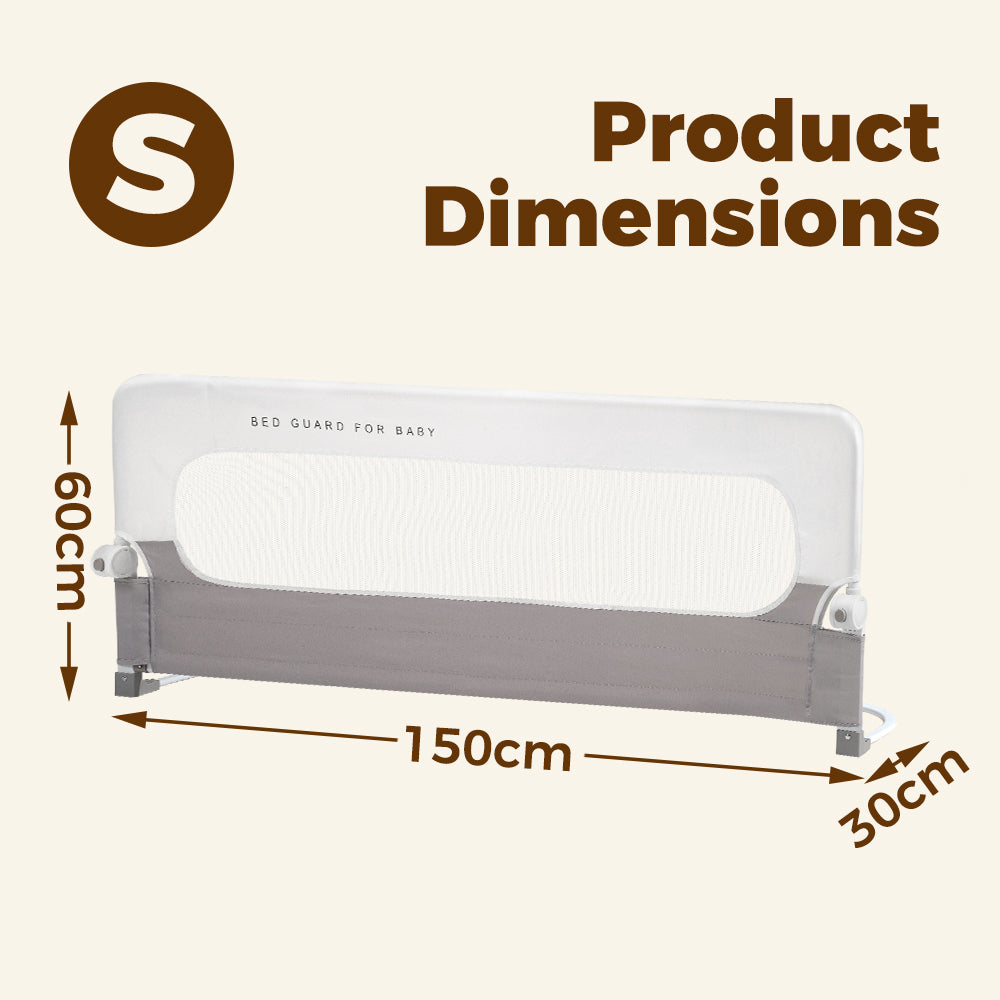 Playpals Baby Bed Rail 150x60CM Adjustable Folding Kids Safety Protect