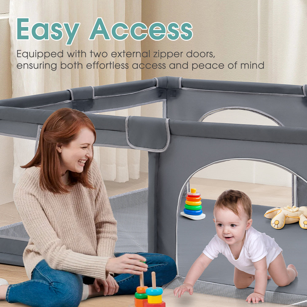 Playpals Baby Playpen Child Safety Gate Kids Playpen Child Play 2 Door 150x180cm - Sunyee