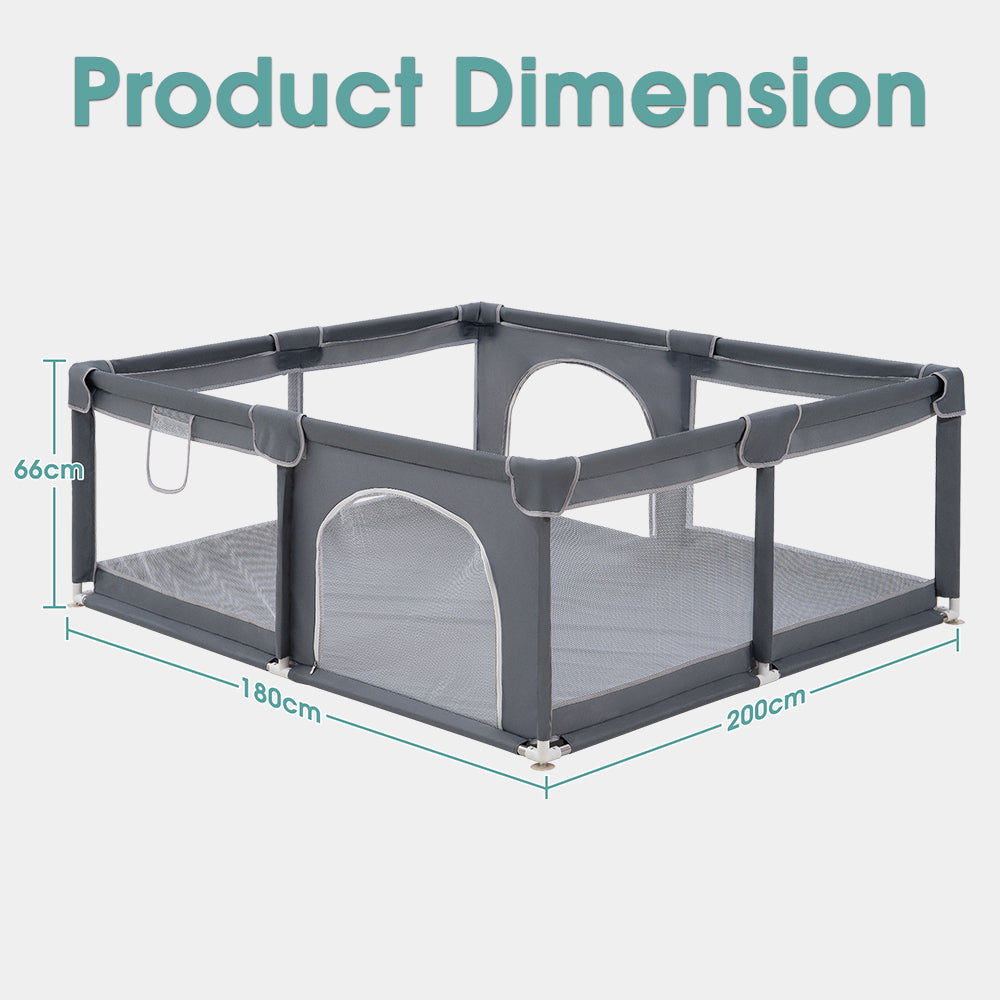 Playpals Baby Playpen Child Safety Gate Kids Playpen Child Play 2 Door 180X200cm - Sunyee
