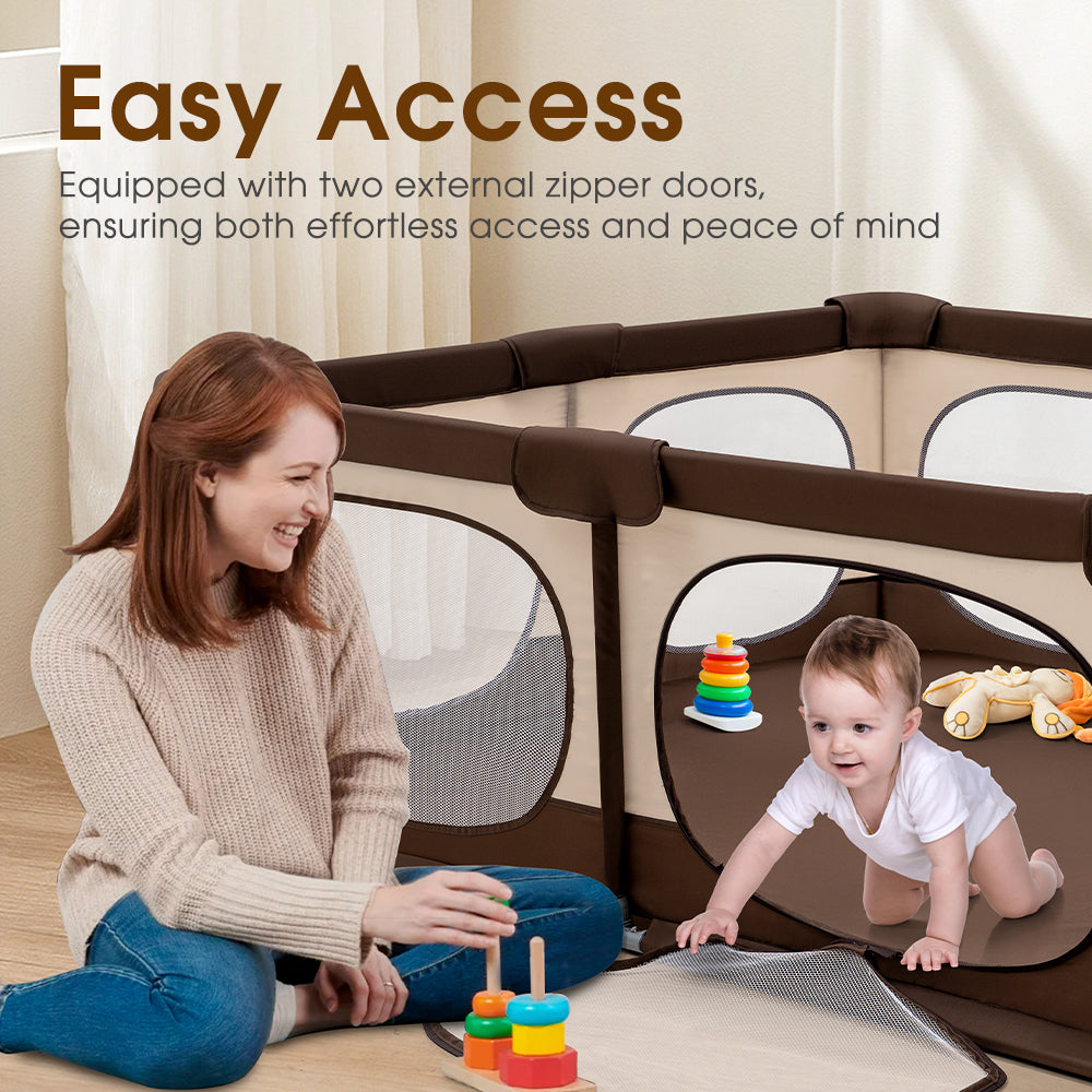 Playpals Baby Playpen Child Safety Gate Kids Playpen Child Play 150x180cm - Sunyee