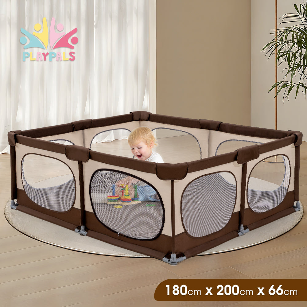 Playpals Baby Playpen Child Safety Gate Kids Playpen Child Play 180X200cm - Sunyee