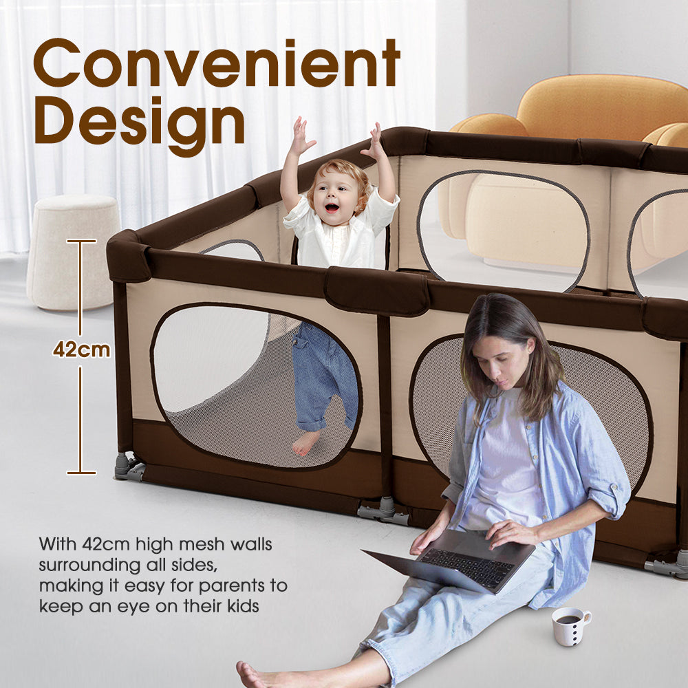 Playpals Baby Playpen Child Safety Gate Kids Playpen Child Play 180X200cm - Sunyee