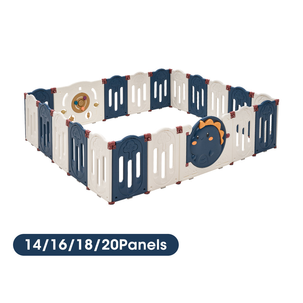 PlayPals Kids Playpen Baby Large Safety Gate Toddler Fence 14/16/18/20 Panels
