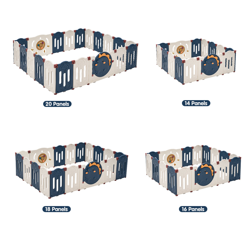 Playpals Kids Playpen Baby Large Safety Gate Toddler Fence 14/16/18/20 Panels - Sunyee