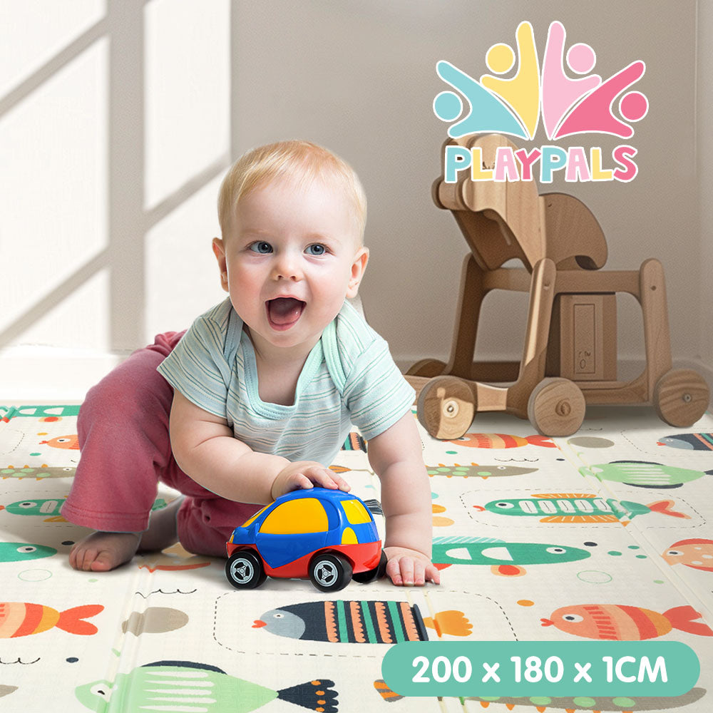 Playpals Kids Play Mat Baby Crawling Double Folding XPE Foam Pad Non-slip Carpet - Sunyee