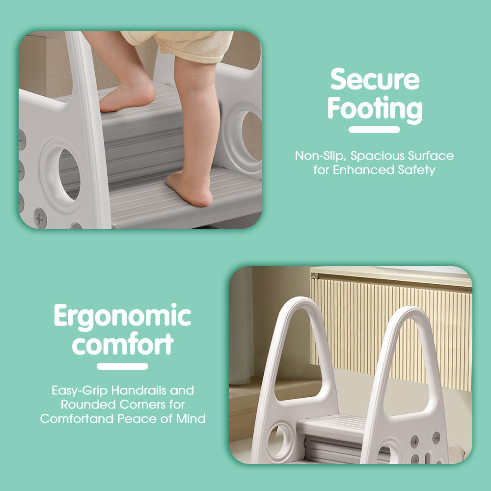 Playpals 2 Steps Toddler Step Ladder for Bathroom Sink Toilet Training Kitchen - Sunyee