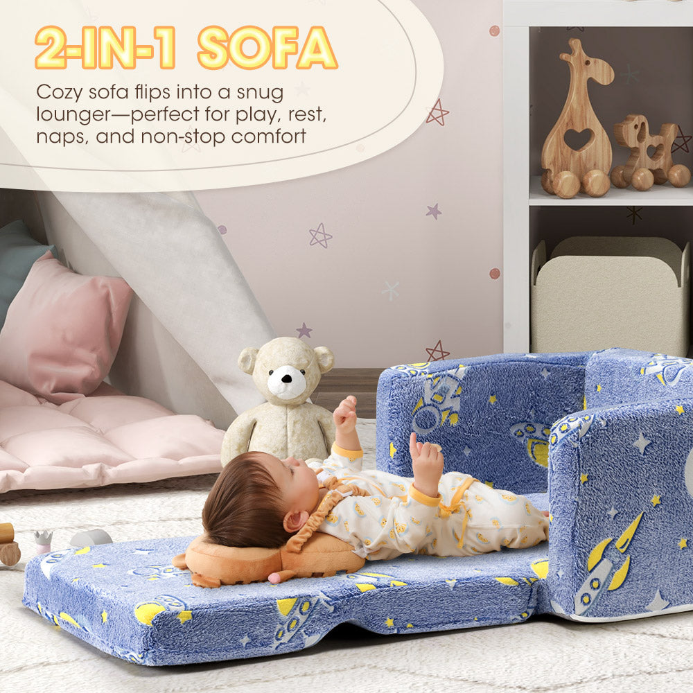 Playpals Kids Sofa Convertible Couch Fold Out Play Couch Toddler Sofa - Sunyee
