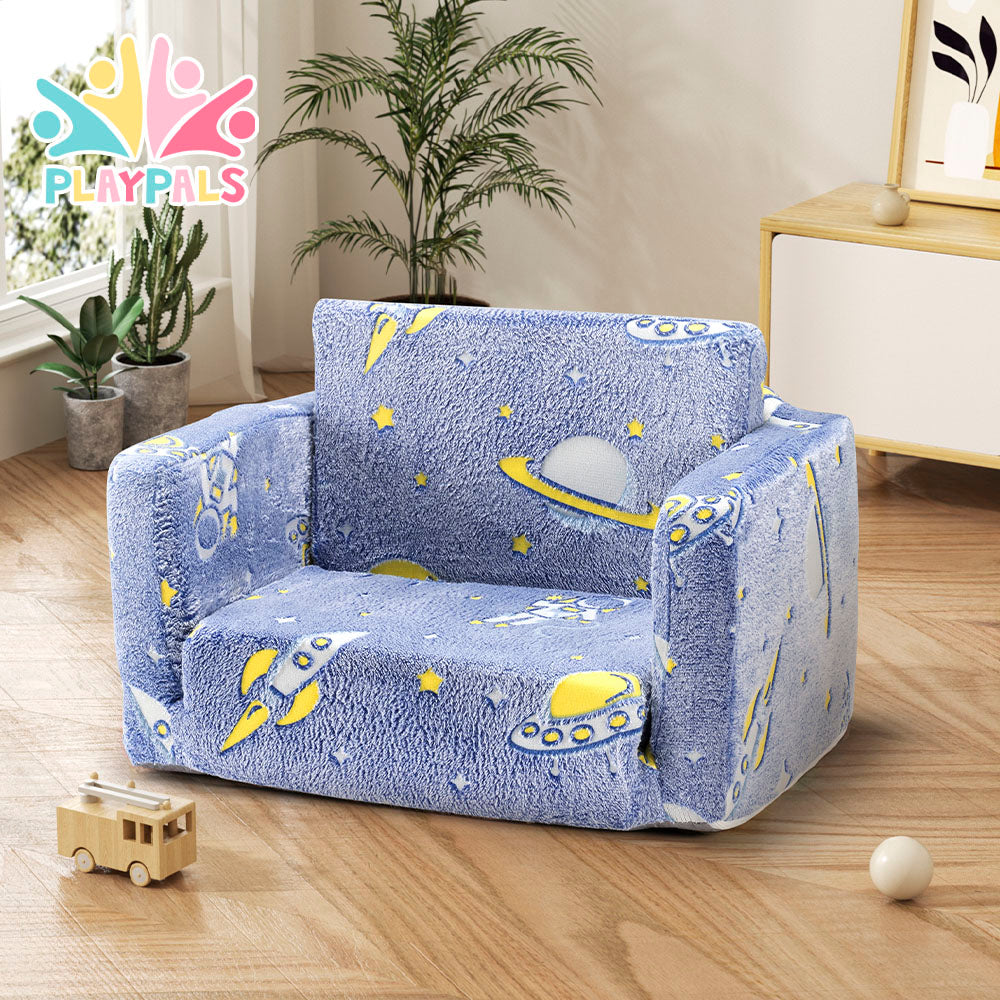 Playpals Kids Sofa Convertible Couch Fold Out Play Couch Toddler Sofa - Sunyee