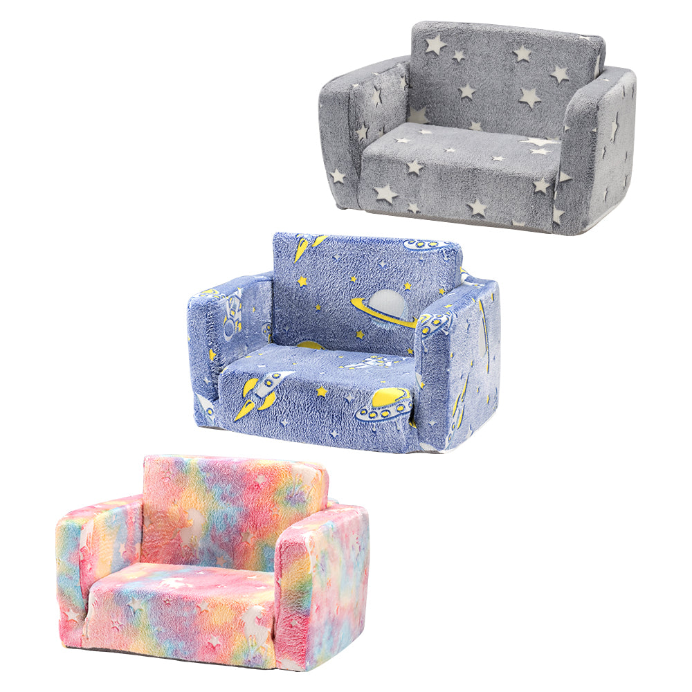 Playpals Kids Sofa Convertible Couch Fold Out Play Couch Toddler Sofa - Sunyee